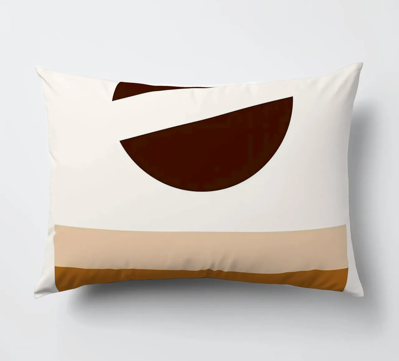 Arte minimalista marrone con forme geometriche cuscino da PosterByFly