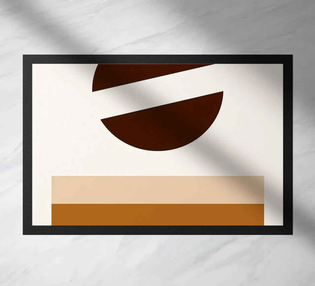 Arte minimalista marrone con forme geometriche zerbino da PosterByFly