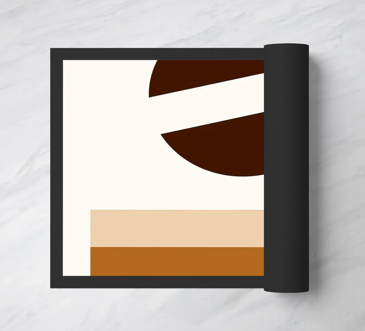 Arte minimalista marrone con forme geometriche zerbino da PosterByFly
