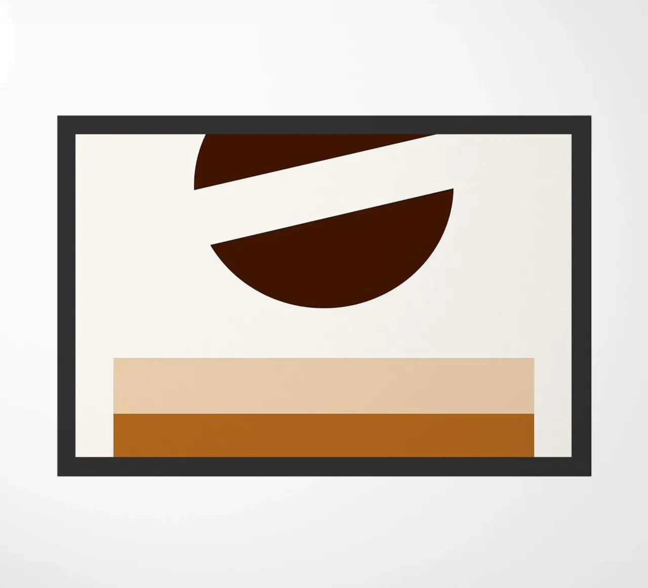 Arte minimalista marrone con forme geometriche zerbino da PosterByFly