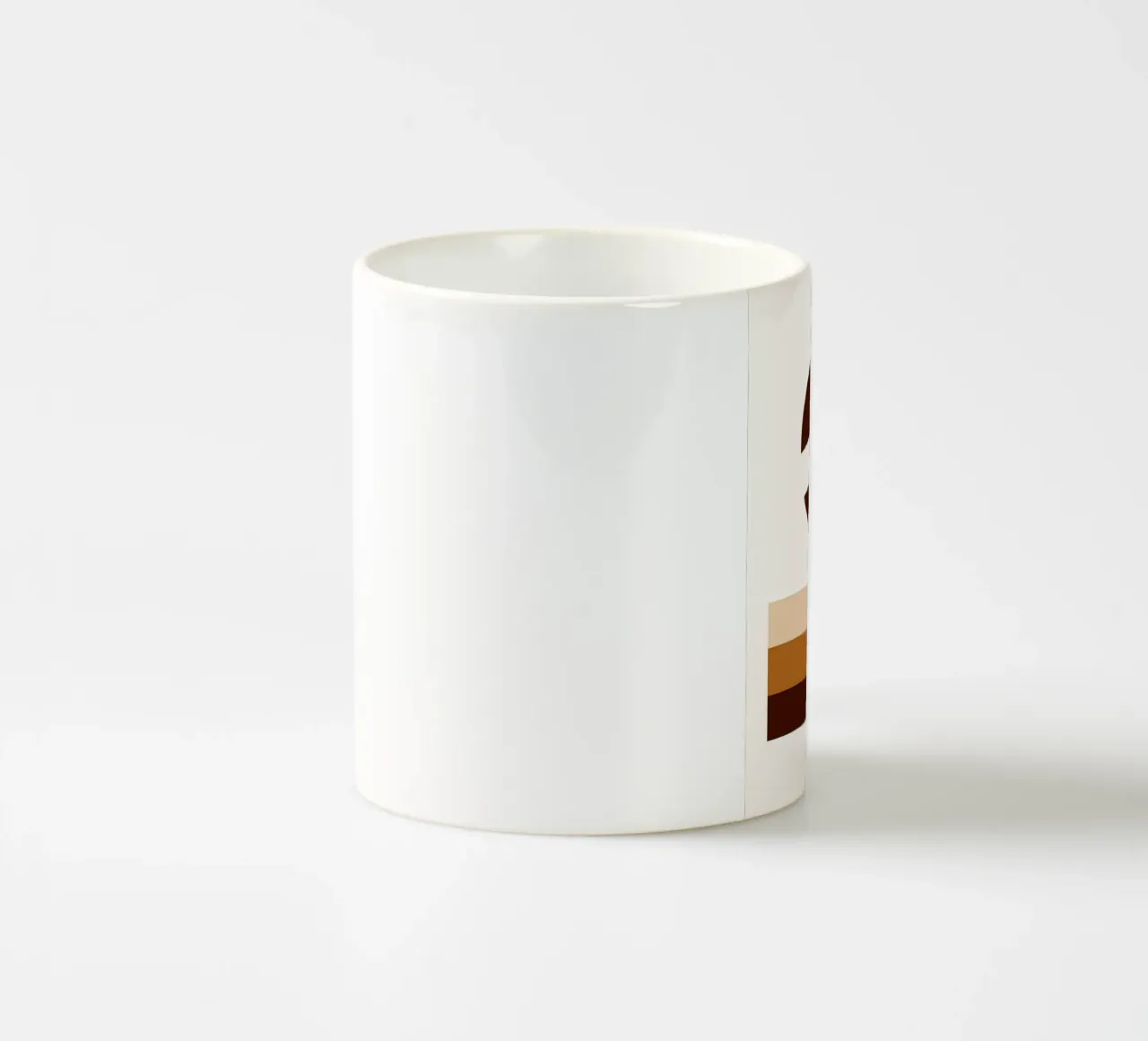 Arte minimalista marrone con forme geometriche tazza in ceramica da PosterByFly