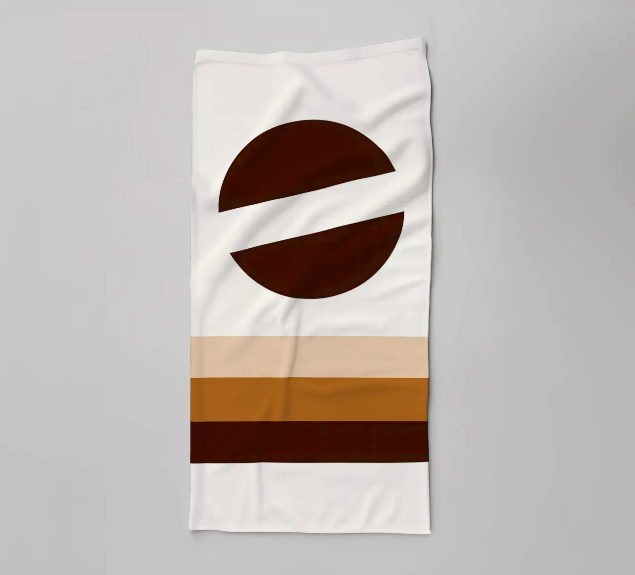 Arte minimalista marrone con forme geometriche asciugamano da bagno da PosterByFly