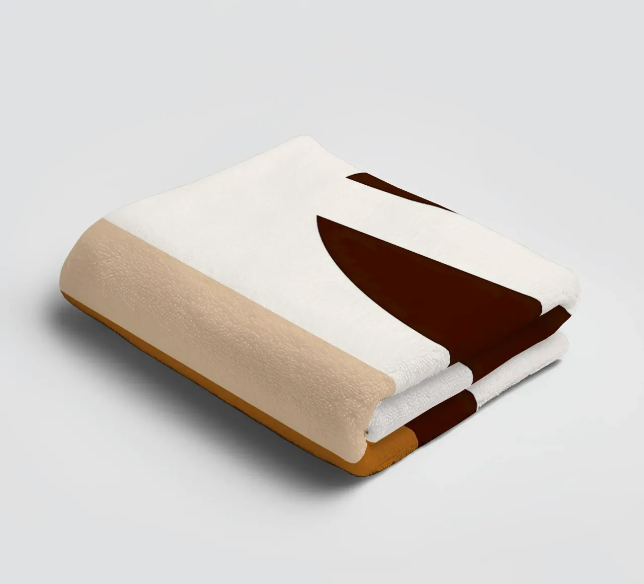 Arte minimalista marrone con forme geometriche asciugamano da bagno da PosterByFly