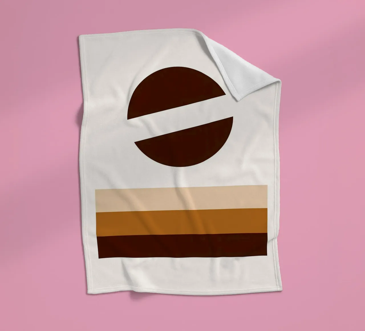 Arte minimalista marrone con forme geometriche coperta in pile da PosterByFly