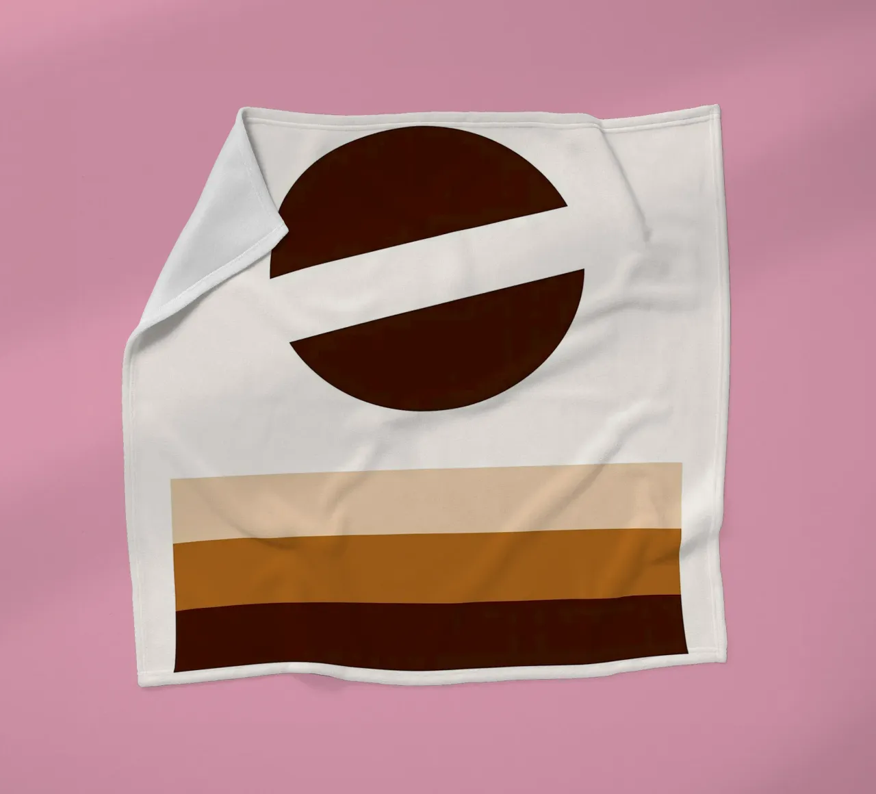 Arte minimalista marrone con forme geometriche coperta in pile da PosterByFly