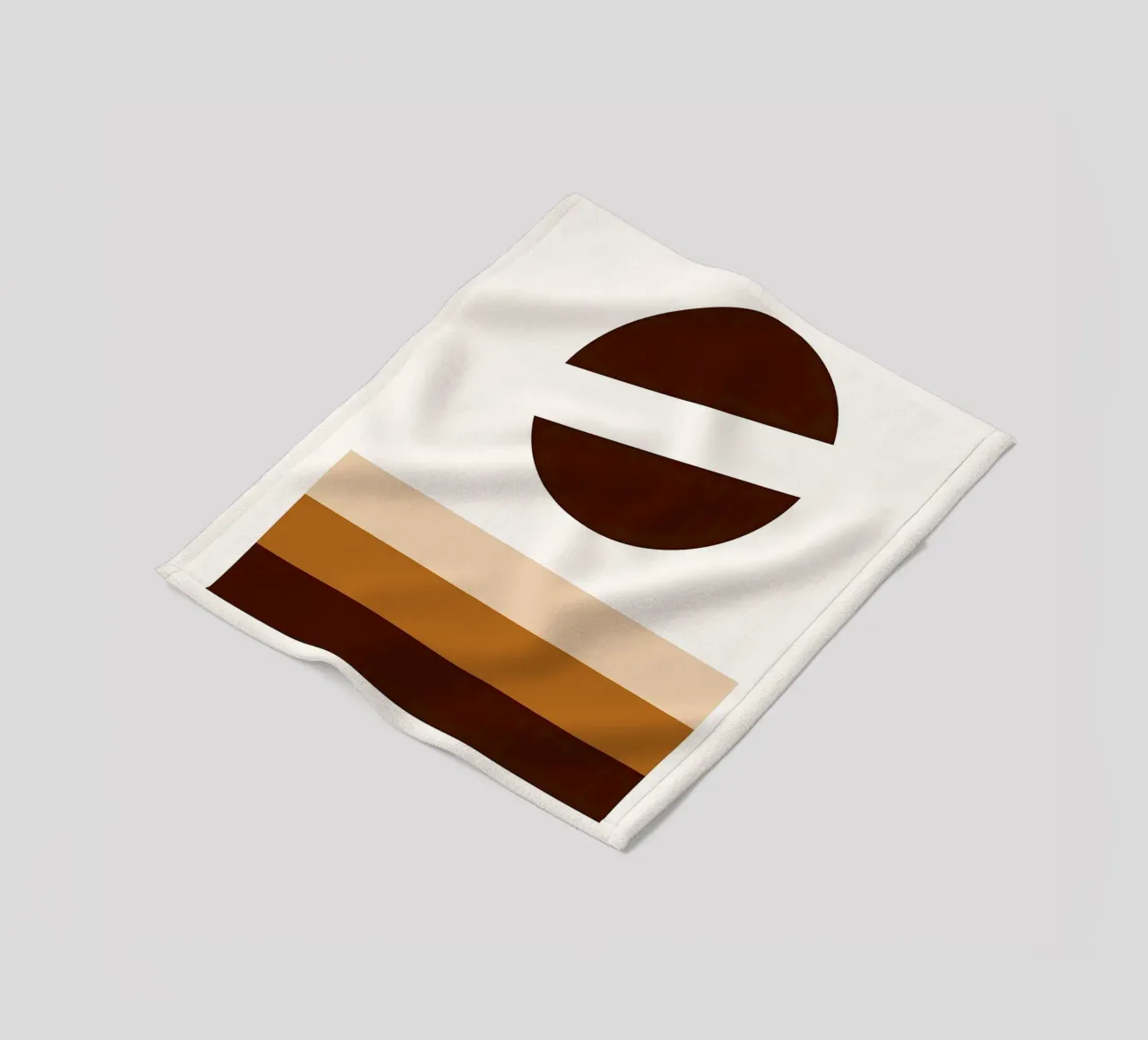 Arte minimalista marrone con forme geometriche coperta in pile da PosterByFly