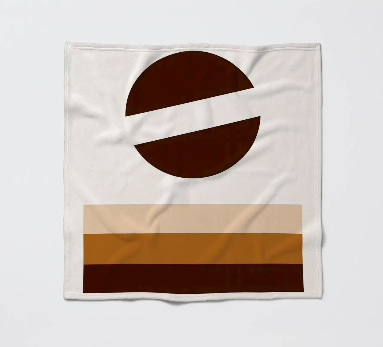 Arte minimalista marrone con forme geometriche coperta in pile da PosterByFly