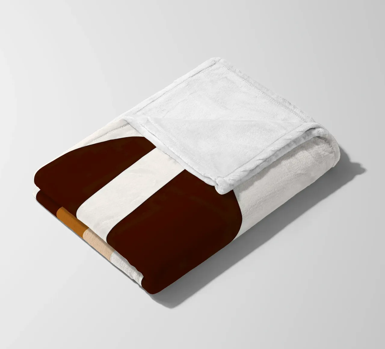 Arte minimalista marrone con forme geometriche coperta in pile da PosterByFly