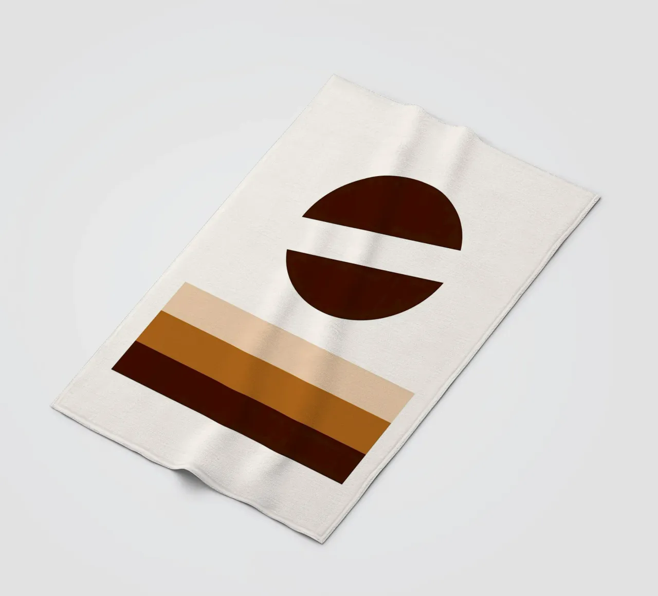 Arte minimalista marrone con forme geometriche coperta in pile da PosterByFly