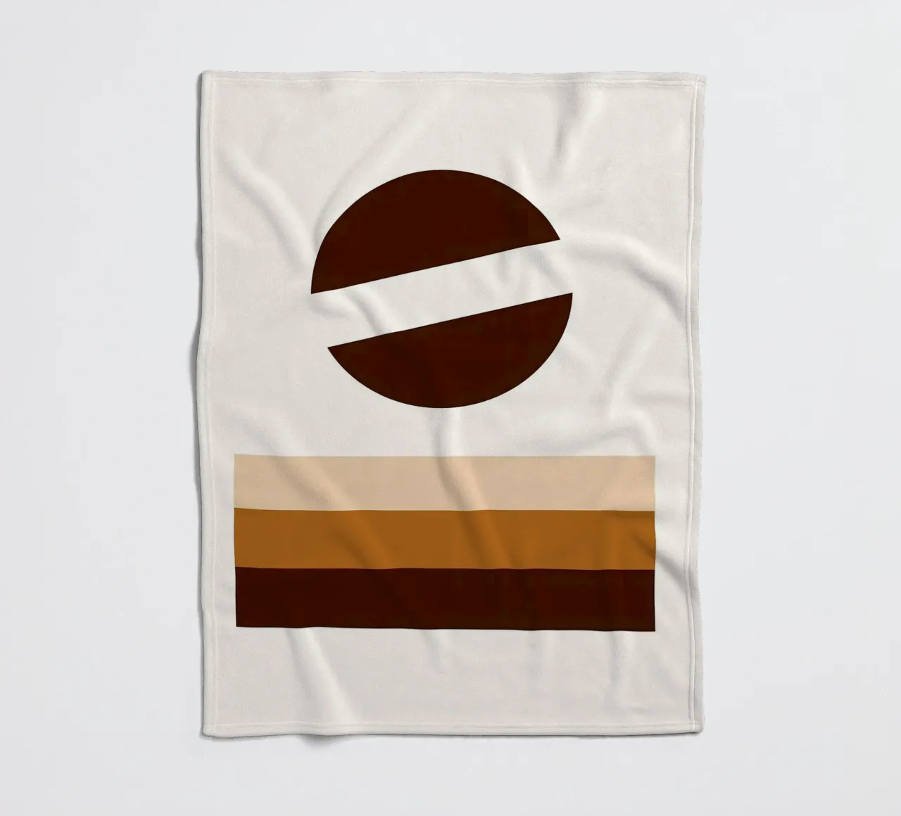 Arte minimalista marrone con forme geometriche coperta in pile da PosterByFly