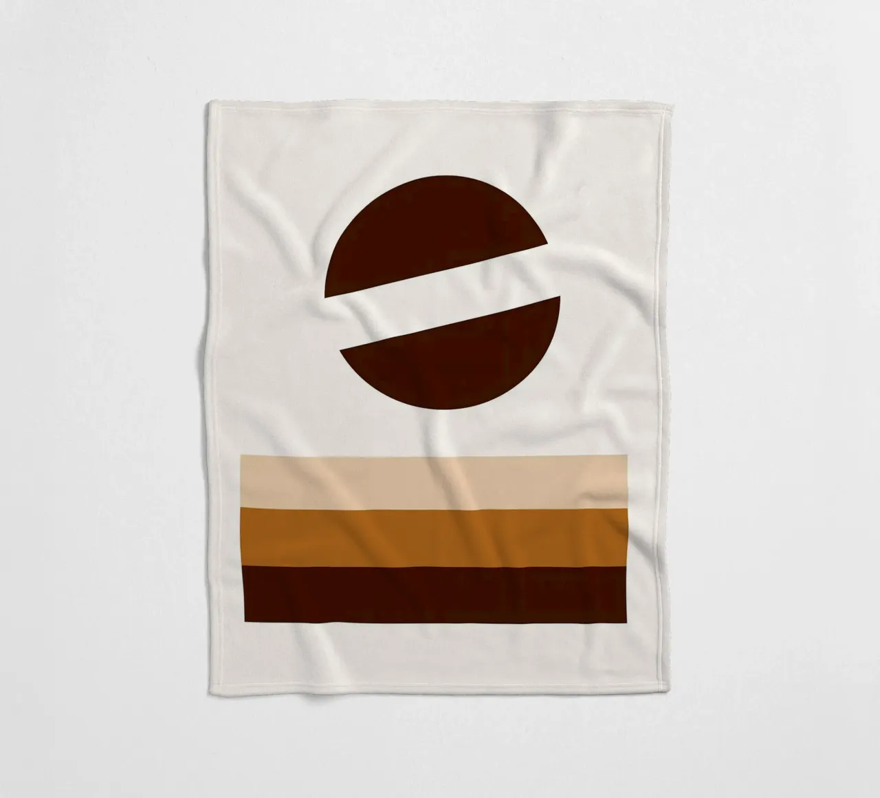 Arte minimalista marrone con forme geometriche coperta in pile da PosterByFly