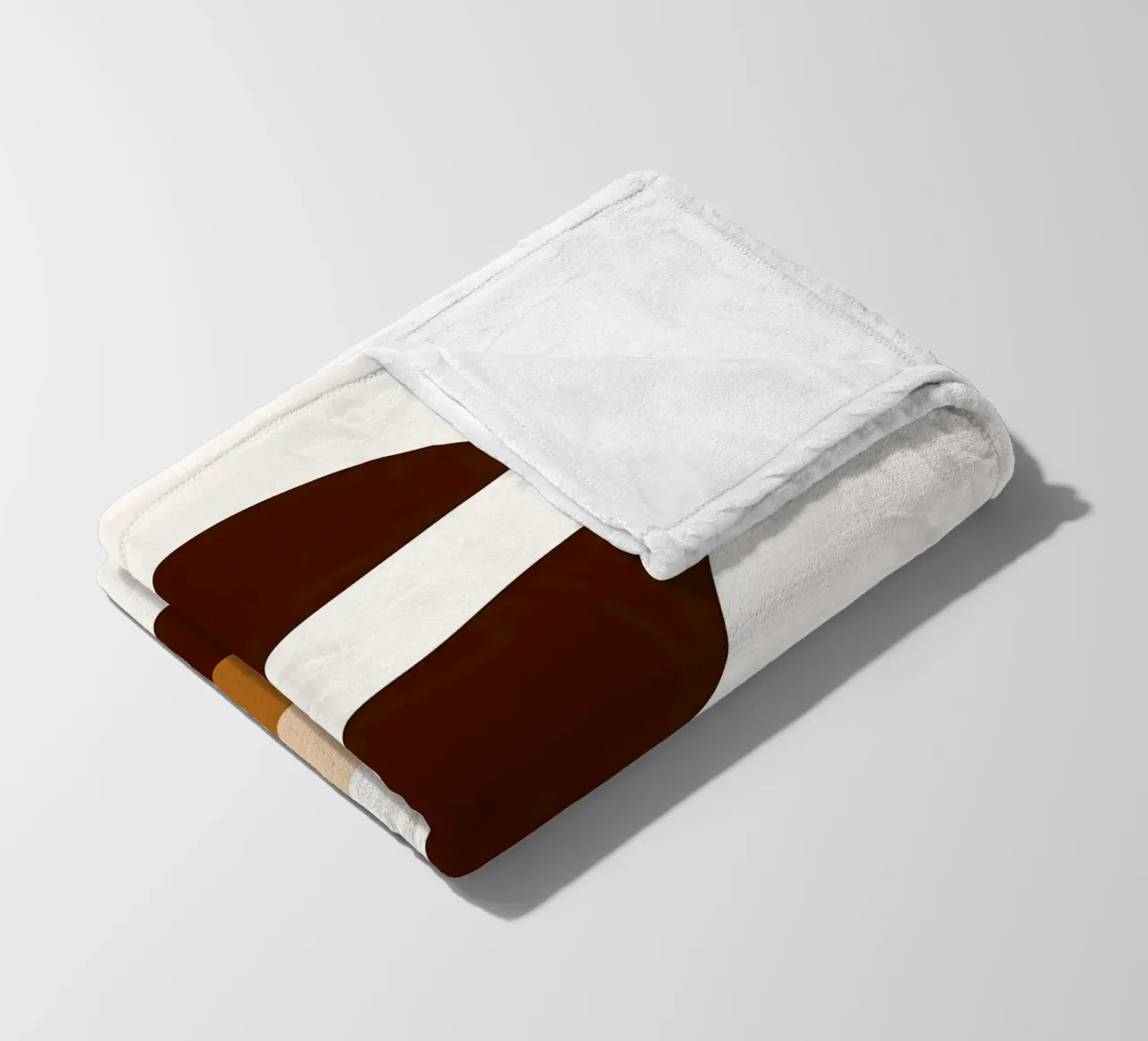 Arte minimalista marrone con forme geometriche coperta in pile da PosterByFly