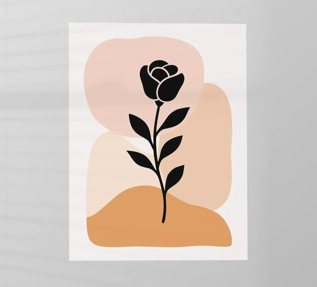 Illustrazione astratta di una rosa con forme neutre pellicola backlit da PosterByFly