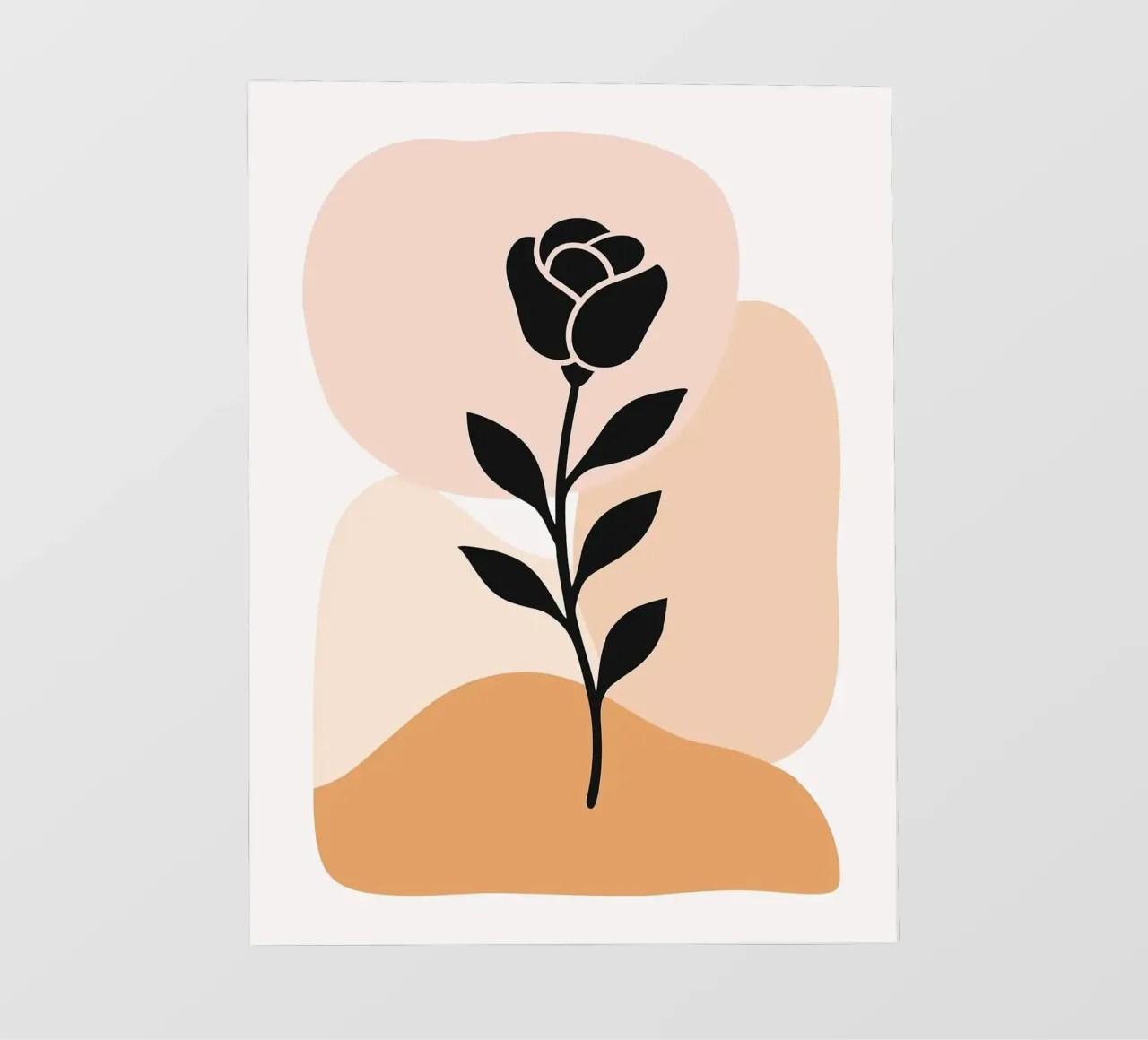 Illustrazione astratta di una rosa con forme neutre telo in pvc da PosterByFly