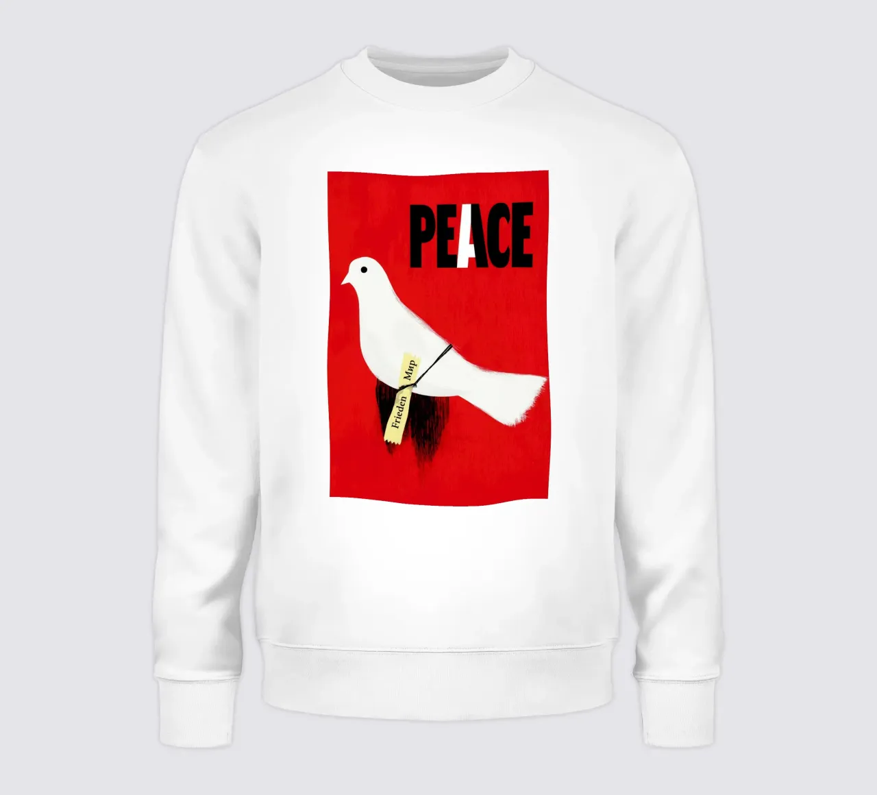 Peace | Colomba della pace con scritta in rosso felpa da Autofocus