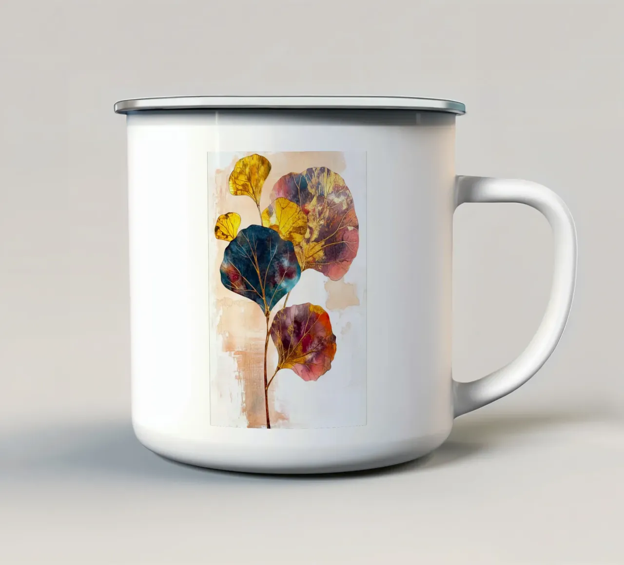 Eucaliptus foglie d'oro tazza in smalto da Justyna Jaszke JBJart