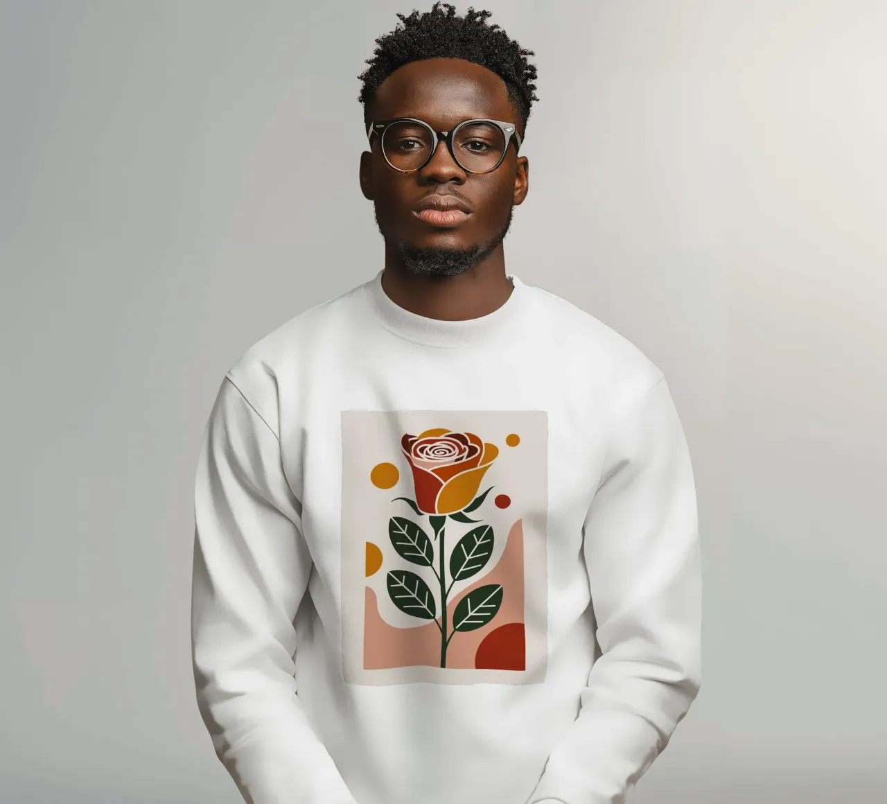 Ilustración abstracta de una rosa sudadera de PosterByFly