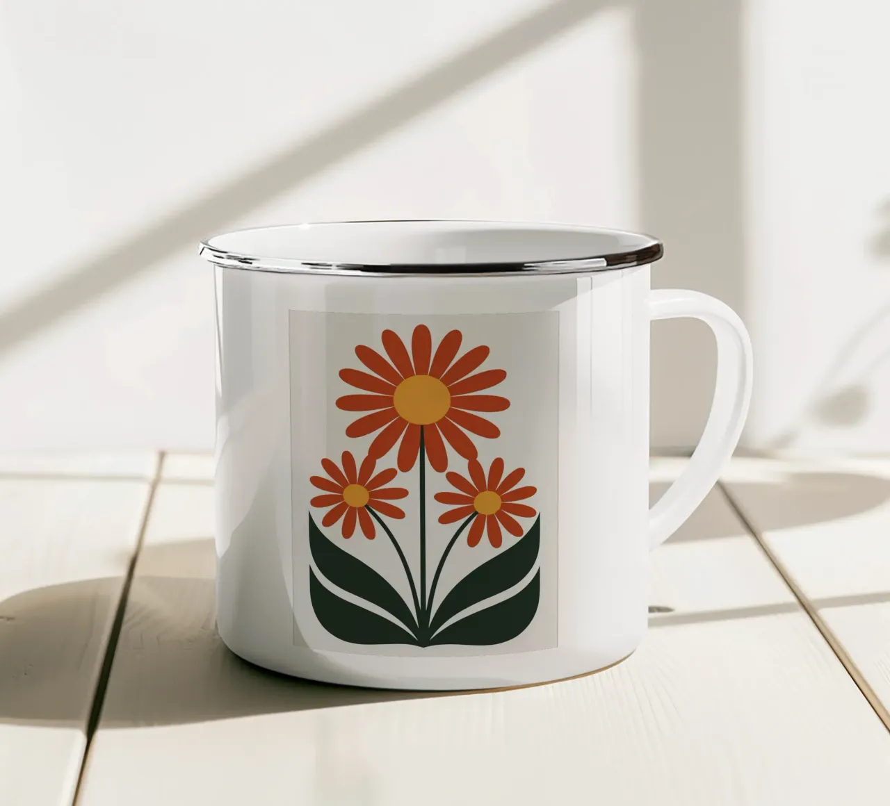 Stampa floreale minimalista tazza in smalto da PosterByFly