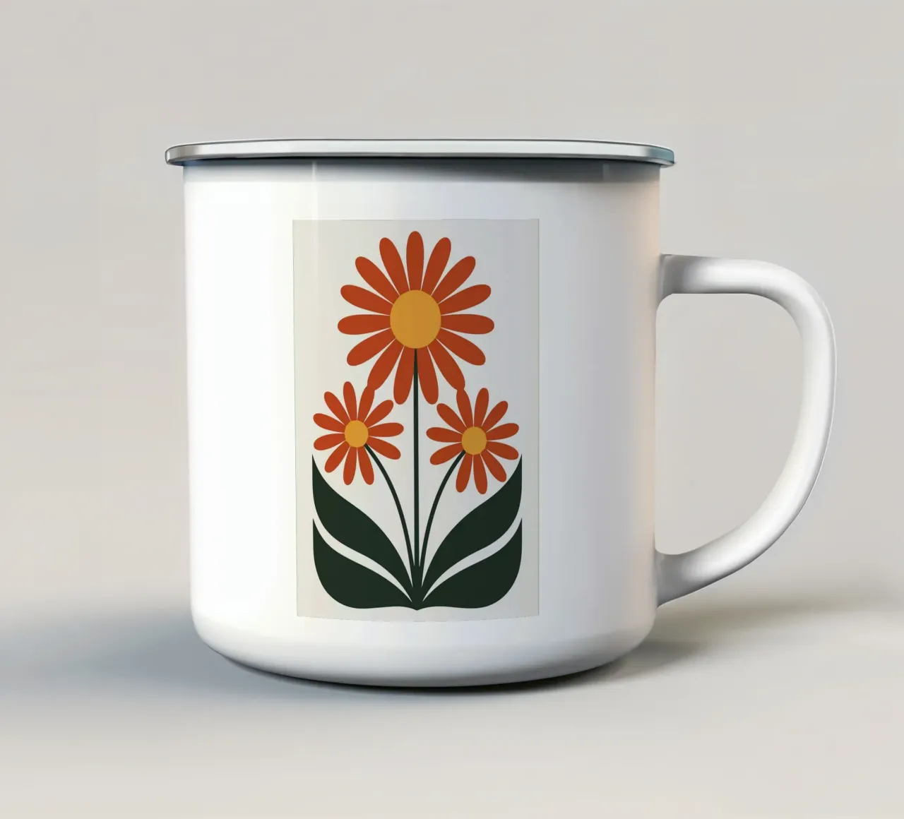 Stampa floreale minimalista tazza in smalto da PosterByFly