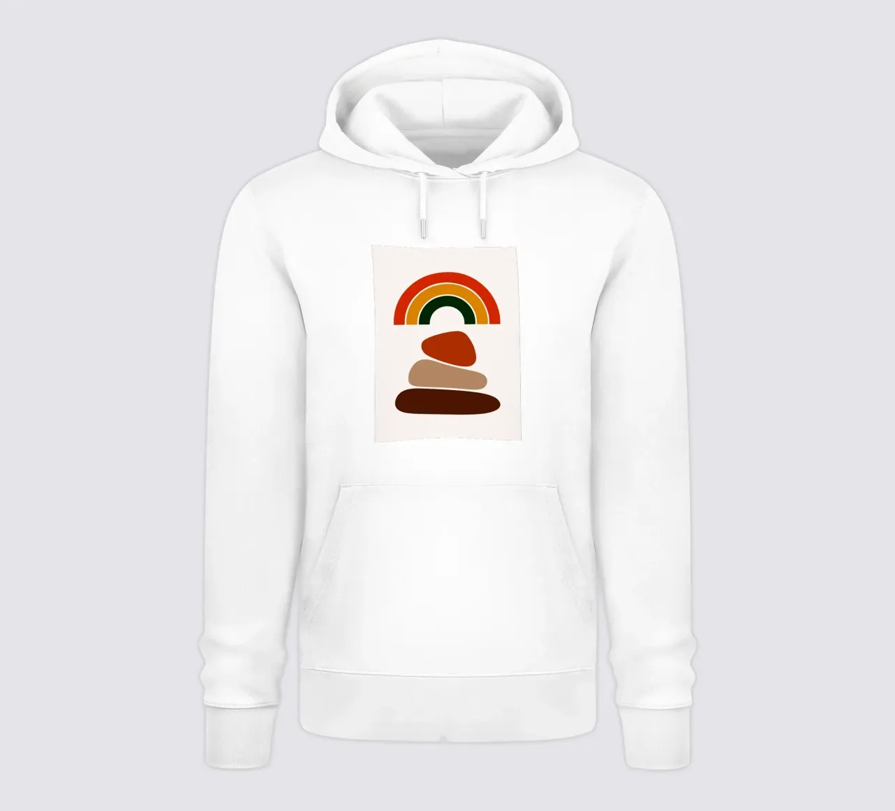 Illustrazione astratta di arcobaleno e pietre felpa con cappuccio da PosterByFly