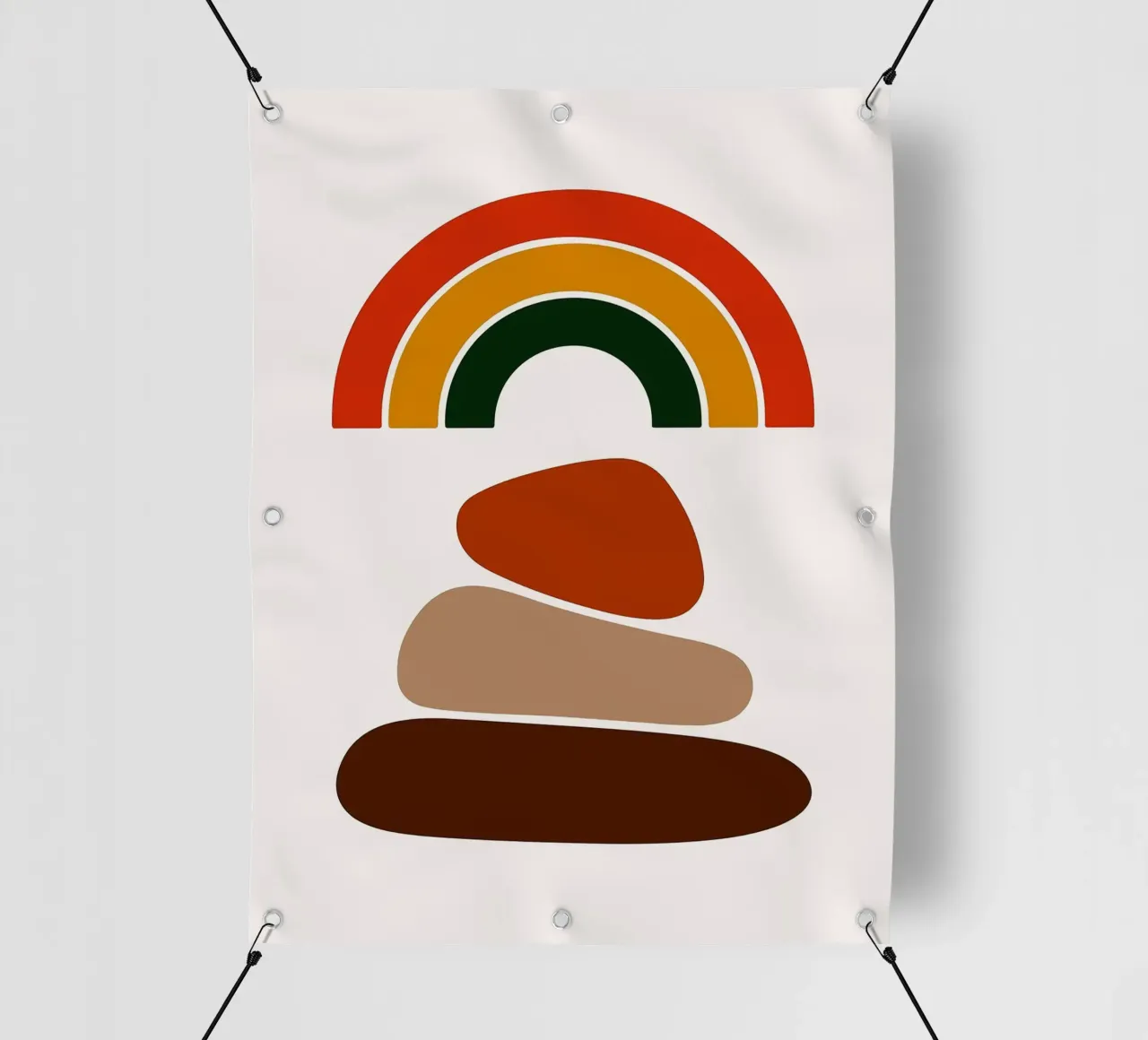 Illustrazione astratta di arcobaleno e pietre telo in pvc da PosterByFly