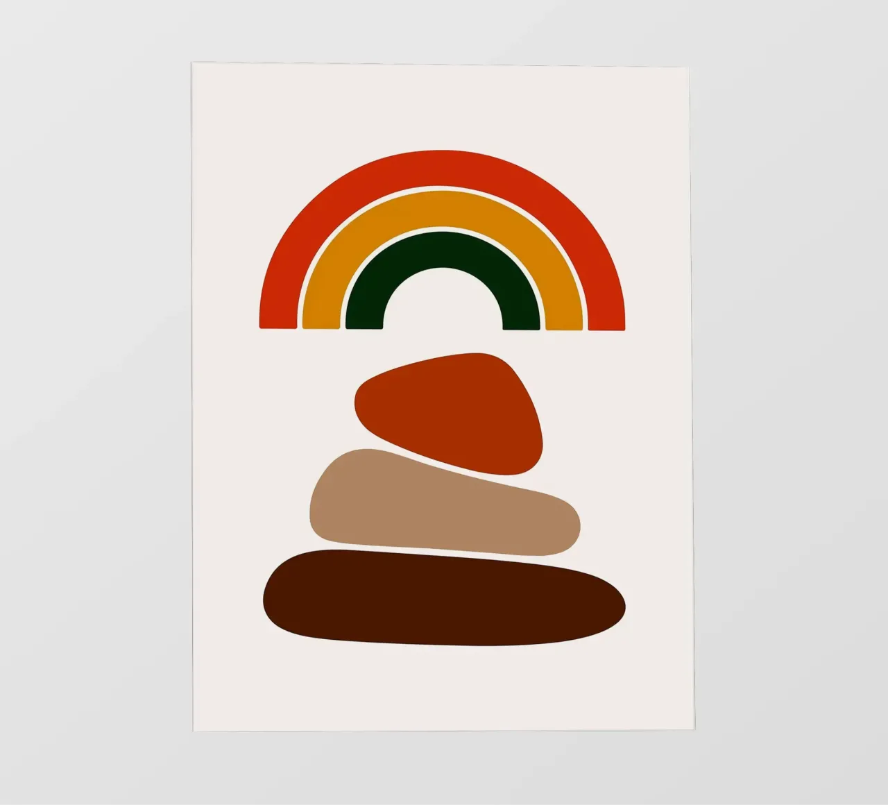 Illustrazione astratta di arcobaleno e pietre telo in pvc da PosterByFly