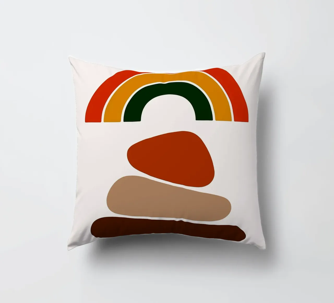 Illustrazione astratta di arcobaleno e pietre cuscino da PosterByFly
