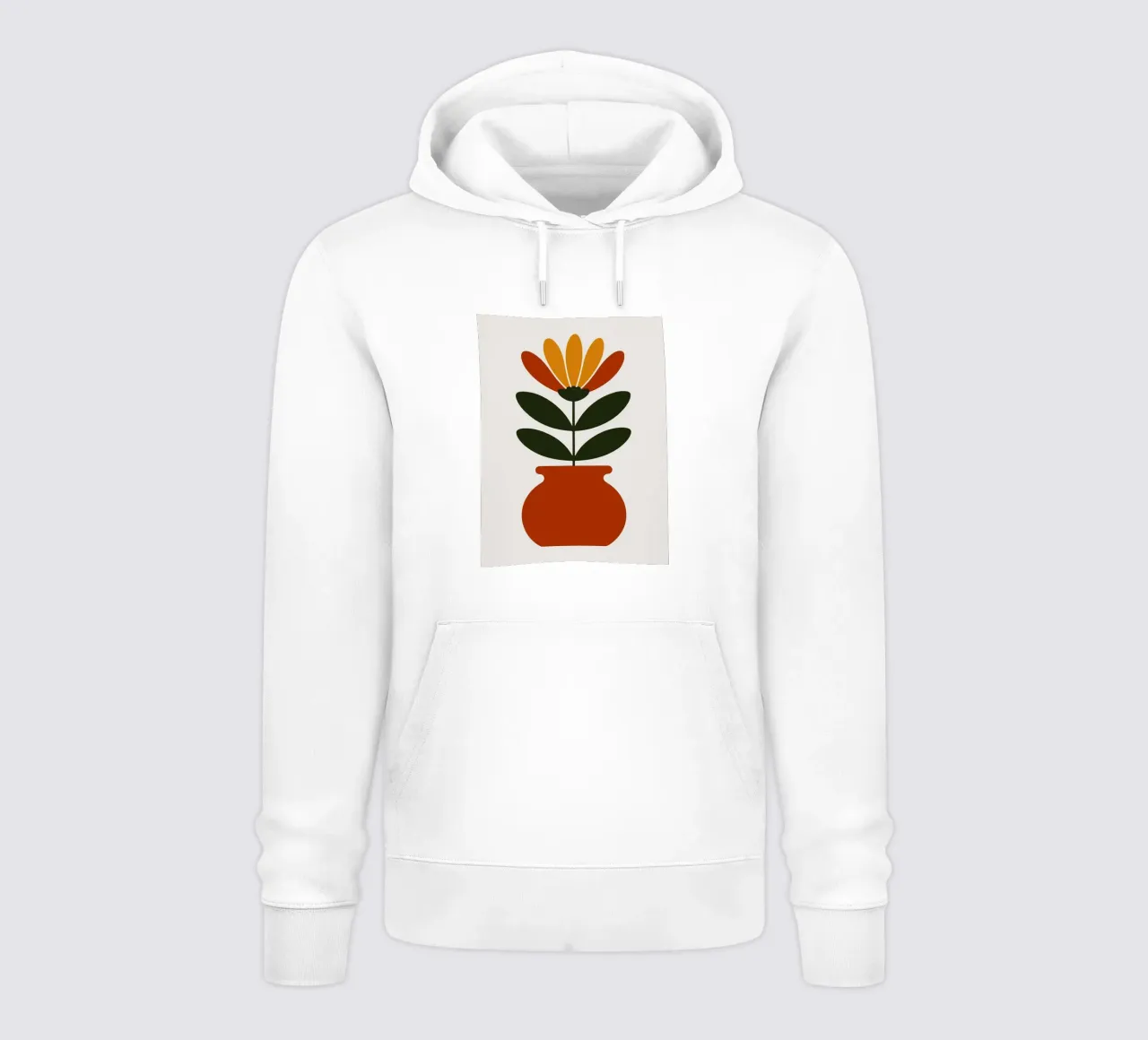 Illustrazione minimalista di un fiore in vaso felpa con cappuccio da PosterByFly
