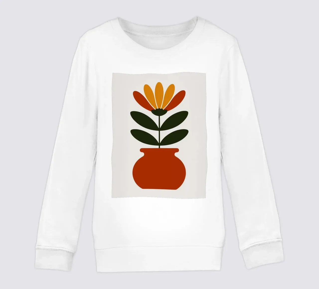 Illustrazione minimalista di un fiore in vaso felpa bambino da PosterByFly