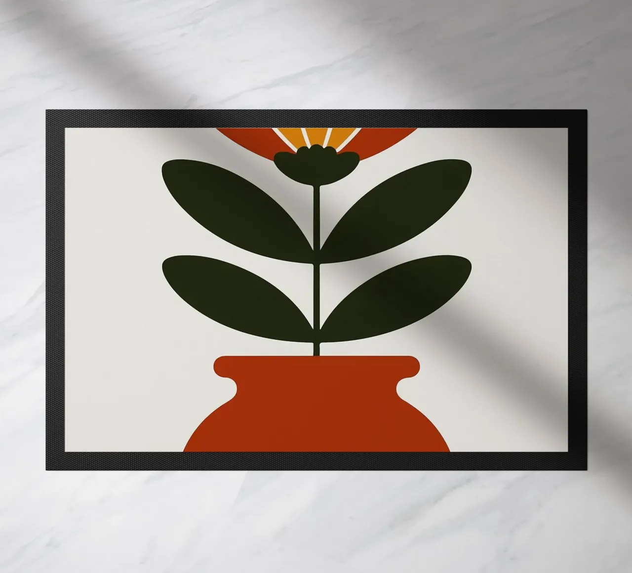Illustrazione minimalista di un fiore in vaso zerbino da PosterByFly