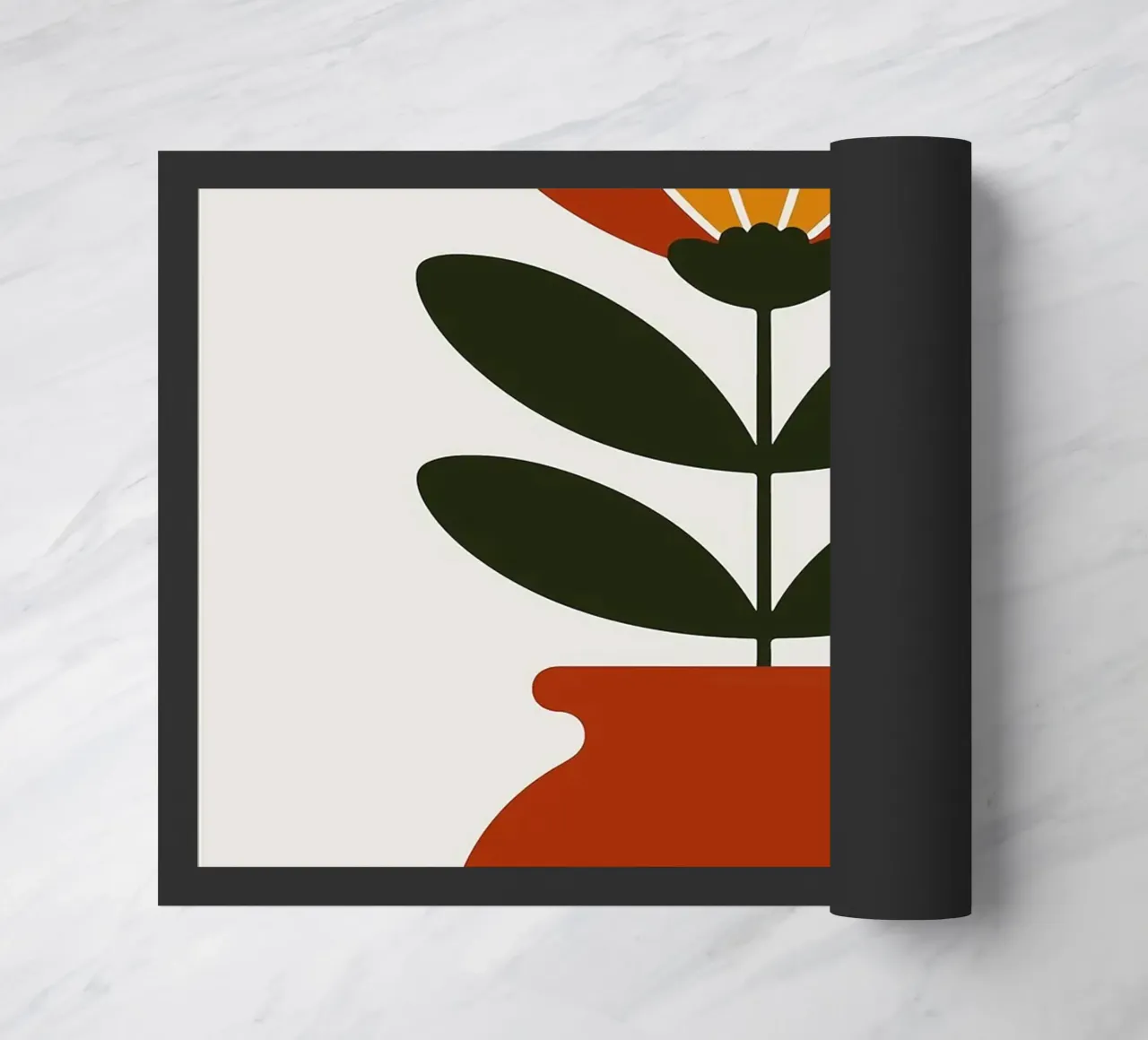 Illustrazione minimalista di un fiore in vaso zerbino da PosterByFly