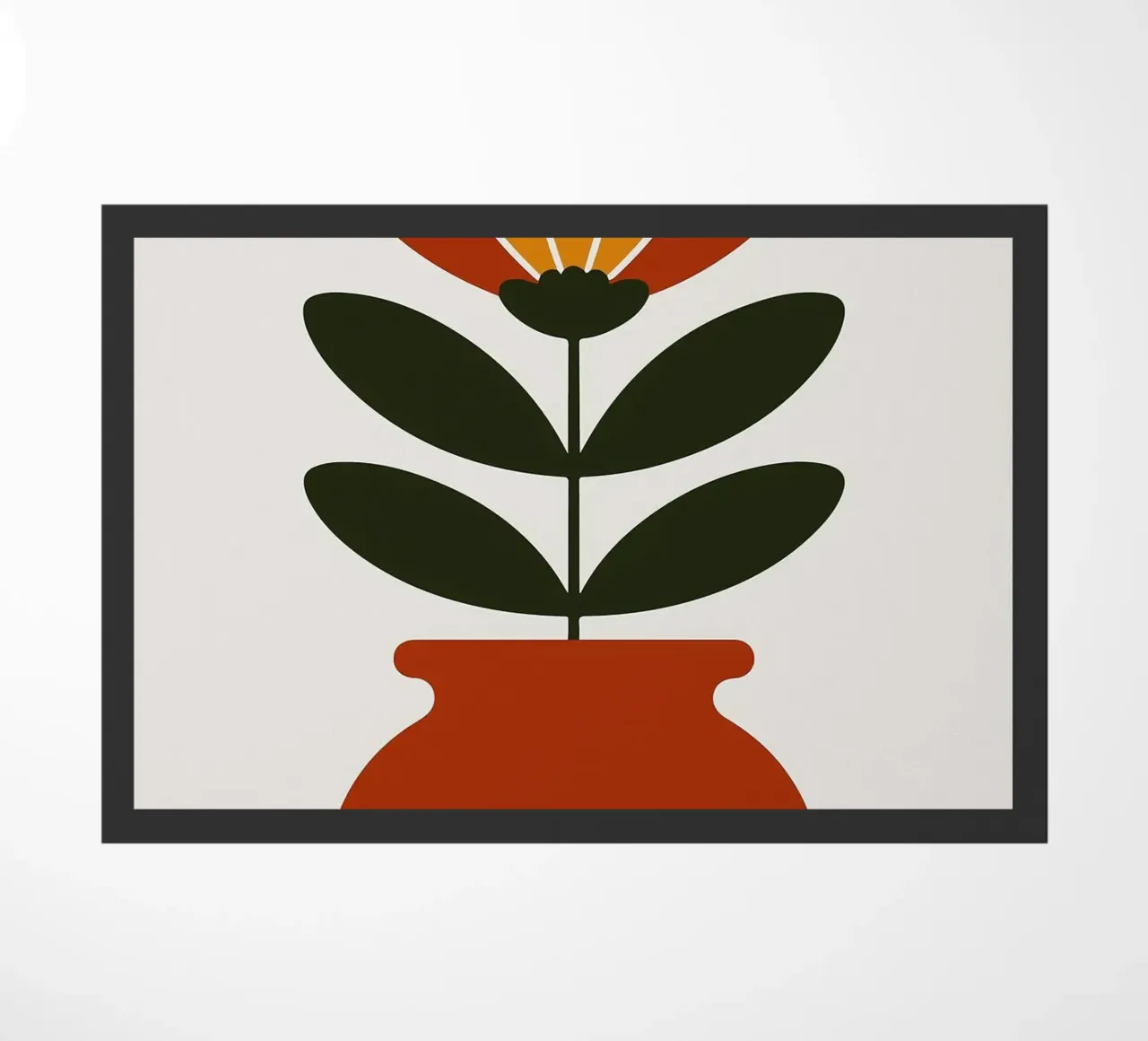 Illustrazione minimalista di un fiore in vaso zerbino da PosterByFly