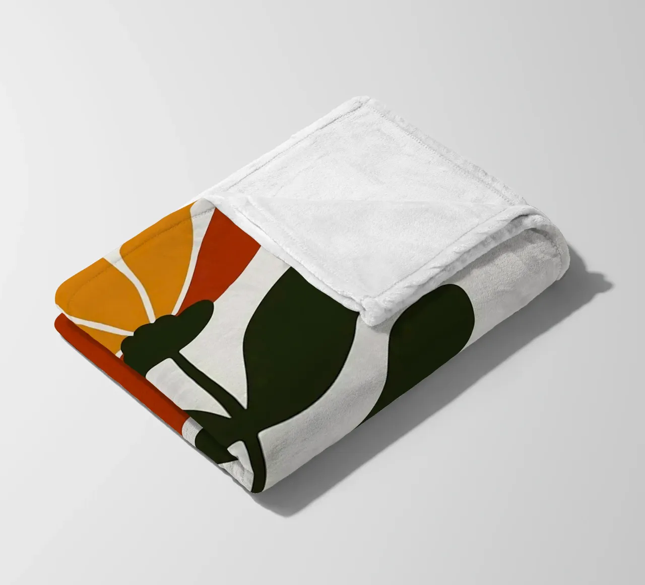 Illustrazione minimalista di un fiore in vaso coperta in pile da PosterByFly