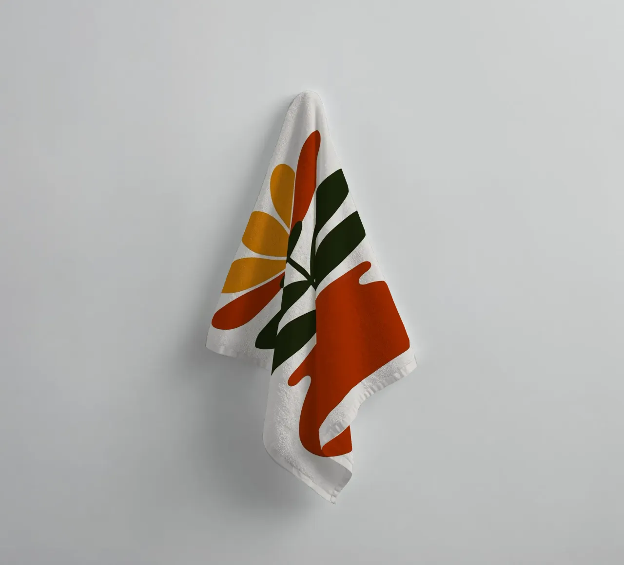 Illustrazione minimalista di un fiore in vaso asciugamano da bagno da PosterByFly