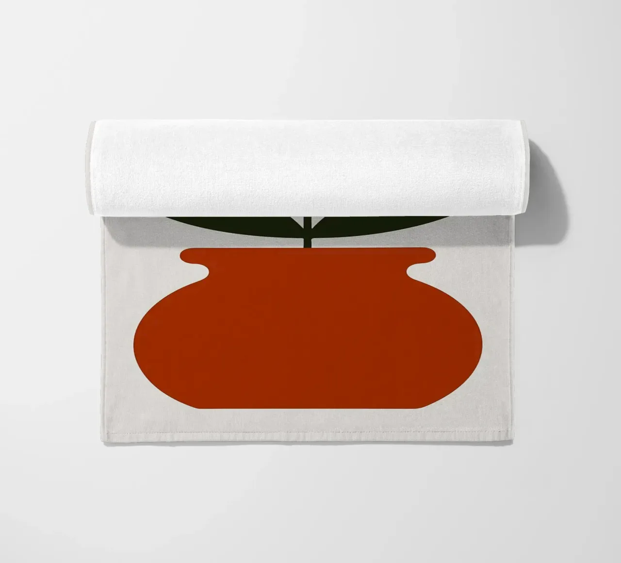 Illustrazione minimalista di un fiore in vaso telo mare da PosterByFly