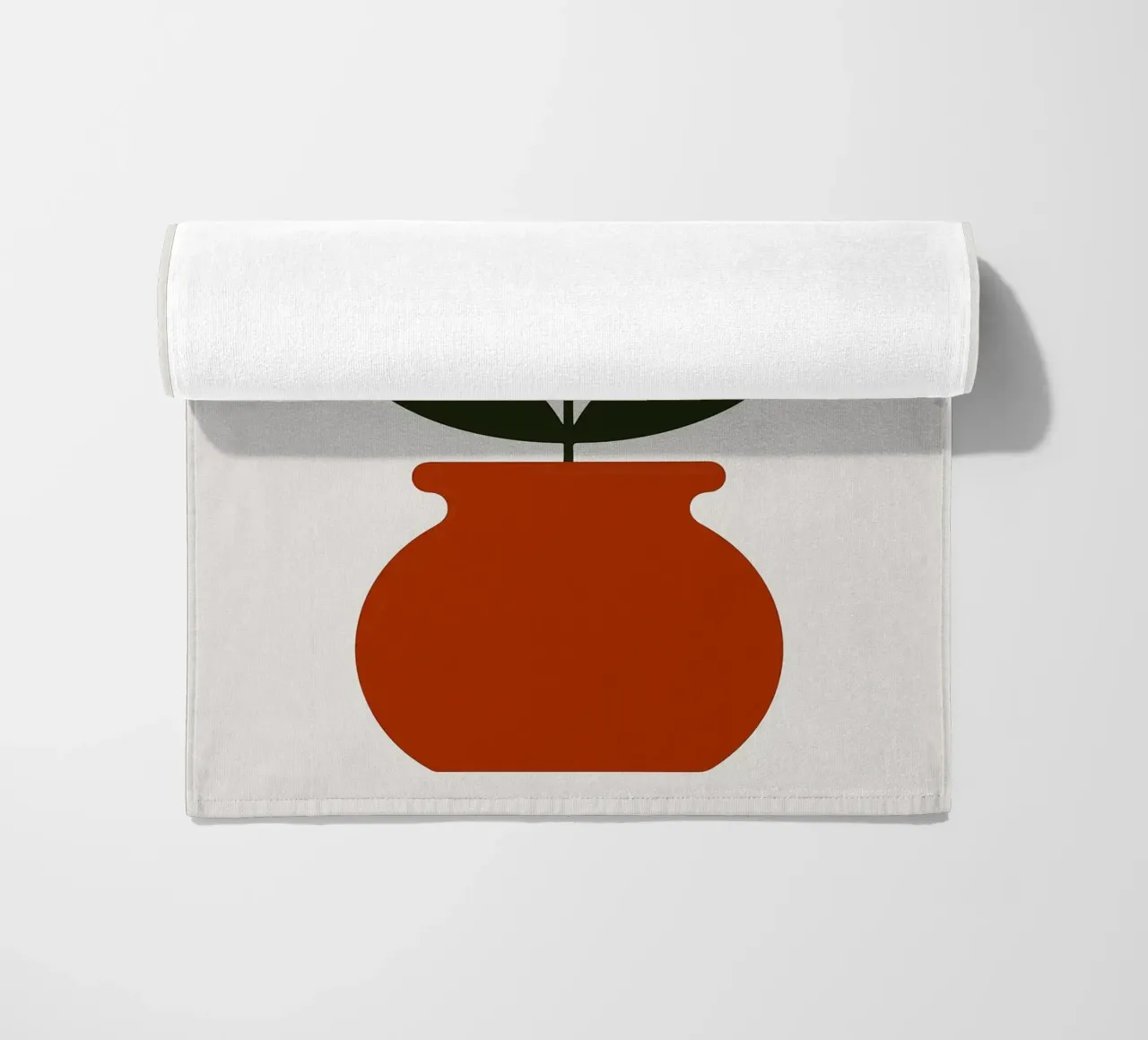 Illustrazione minimalista di un fiore in vaso telo mare da PosterByFly