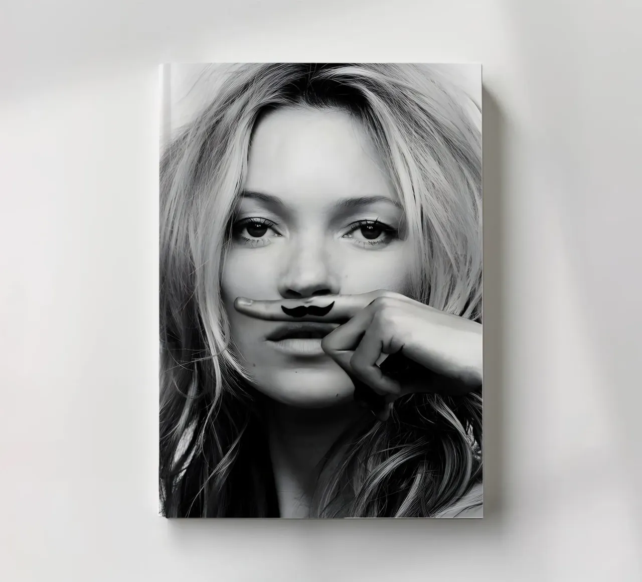 Monochrome Moustache Mock notebook by vintage singer