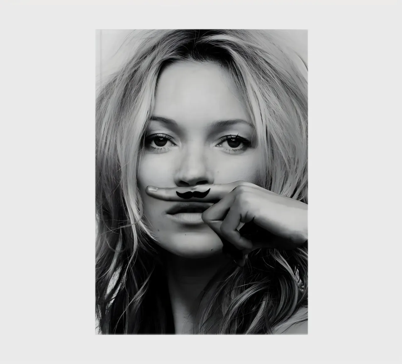 Monochrome Moustache Mock notebook by vintage singer