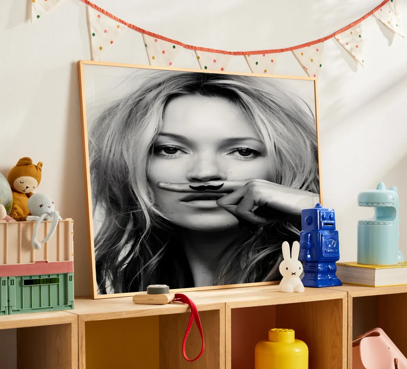 Baffo monocromatico poster da vintage singer