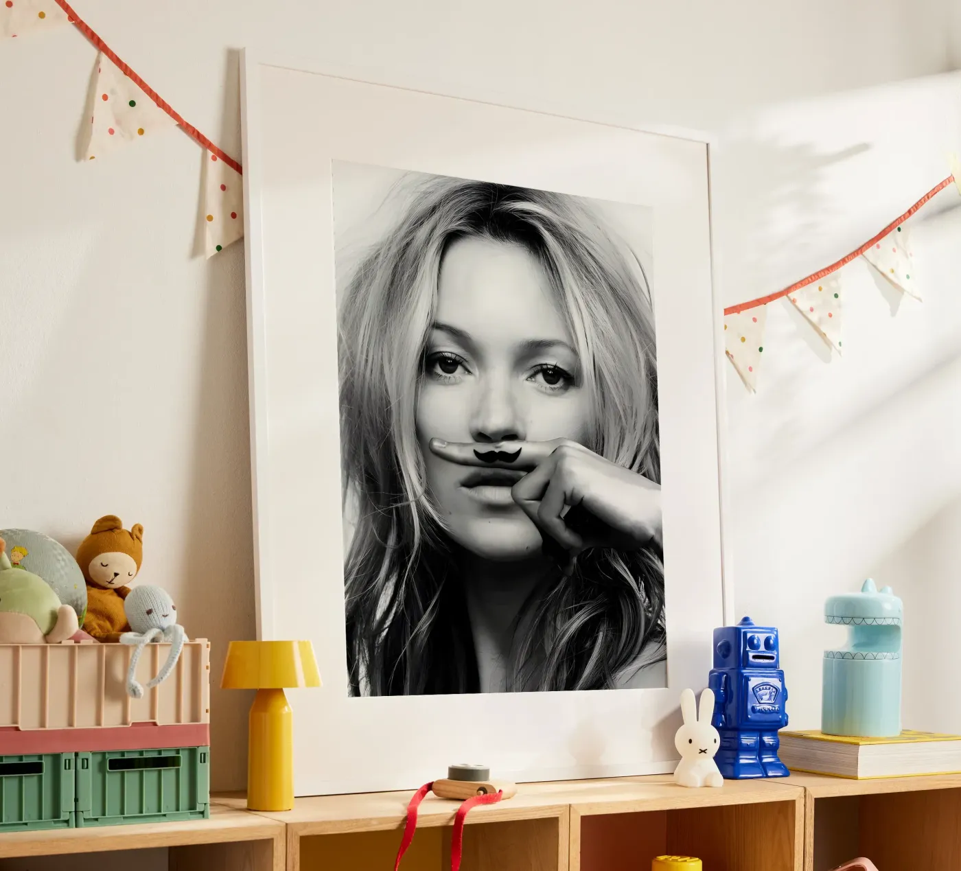 Baffo monocromatico poster da vintage singer