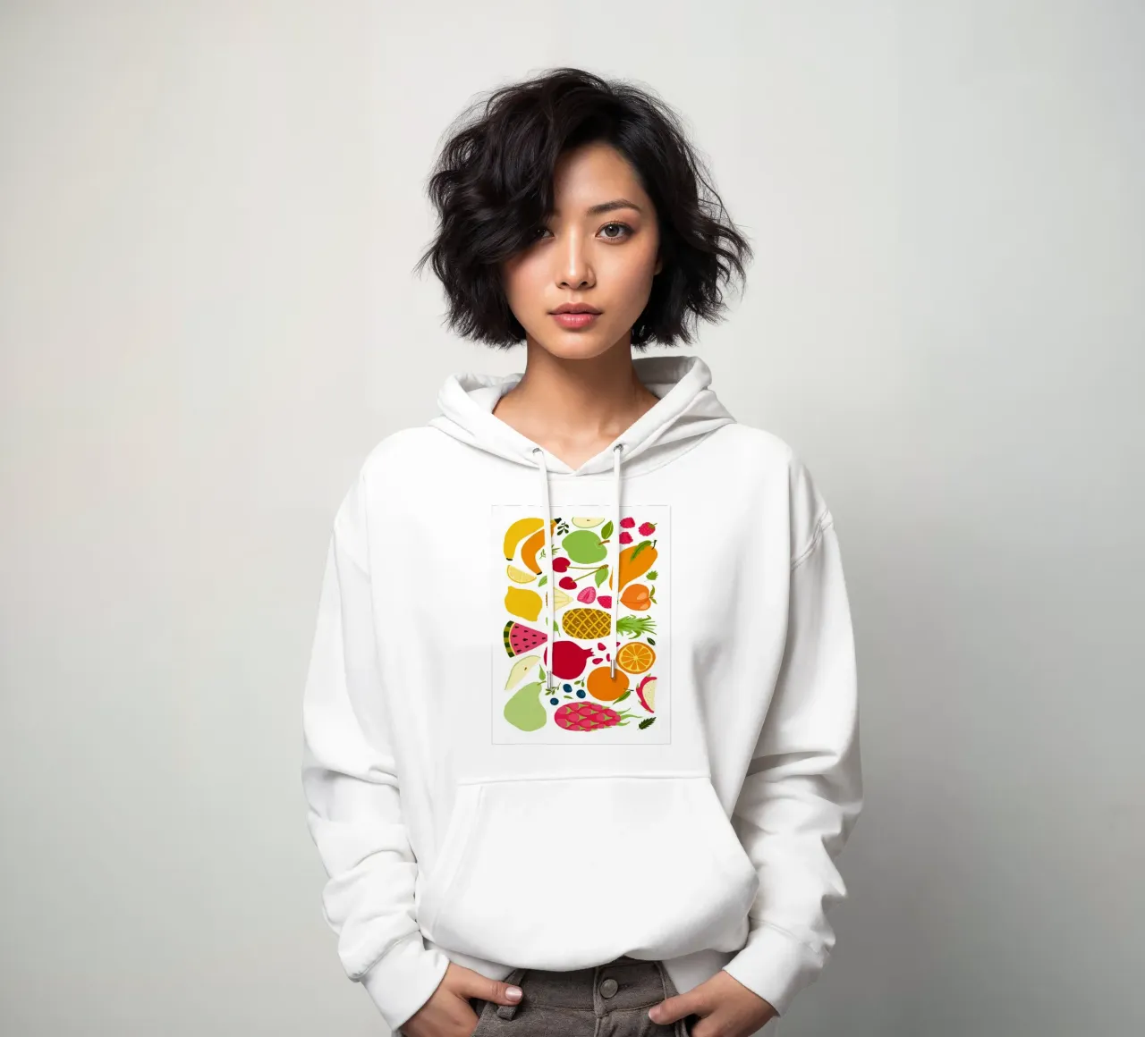 Assortimento colorato di frutta fresca felpa con cappuccio da BasicShopByBell