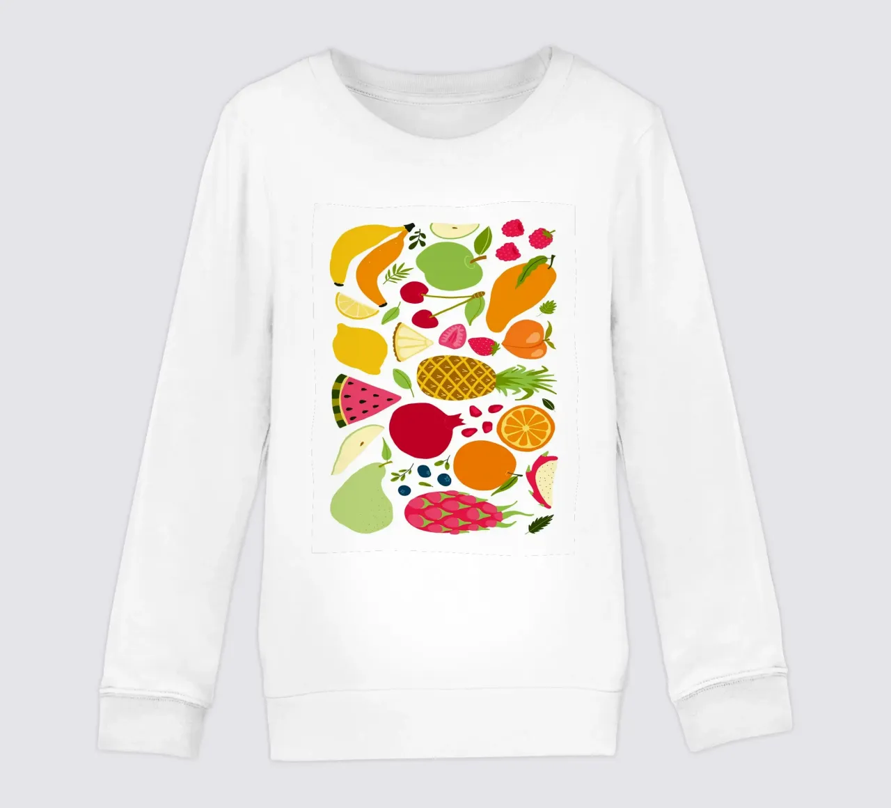 Assortimento colorato di frutta fresca felpa bambino da BasicShopByBell