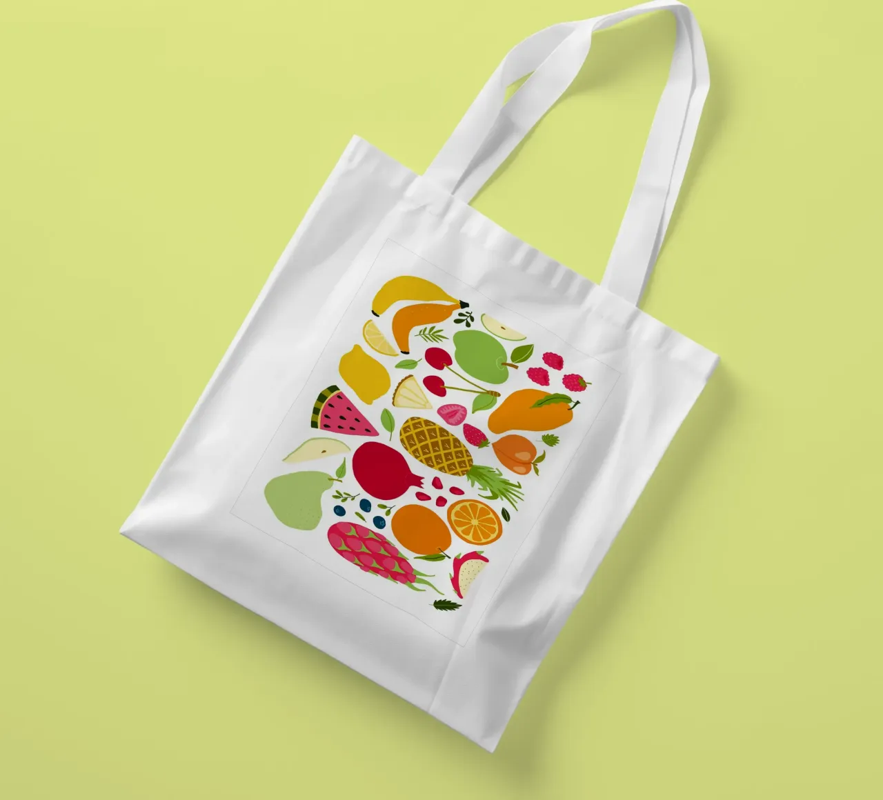 Assortimento colorato di frutta fresca borsa in juta da BasicShopByBell