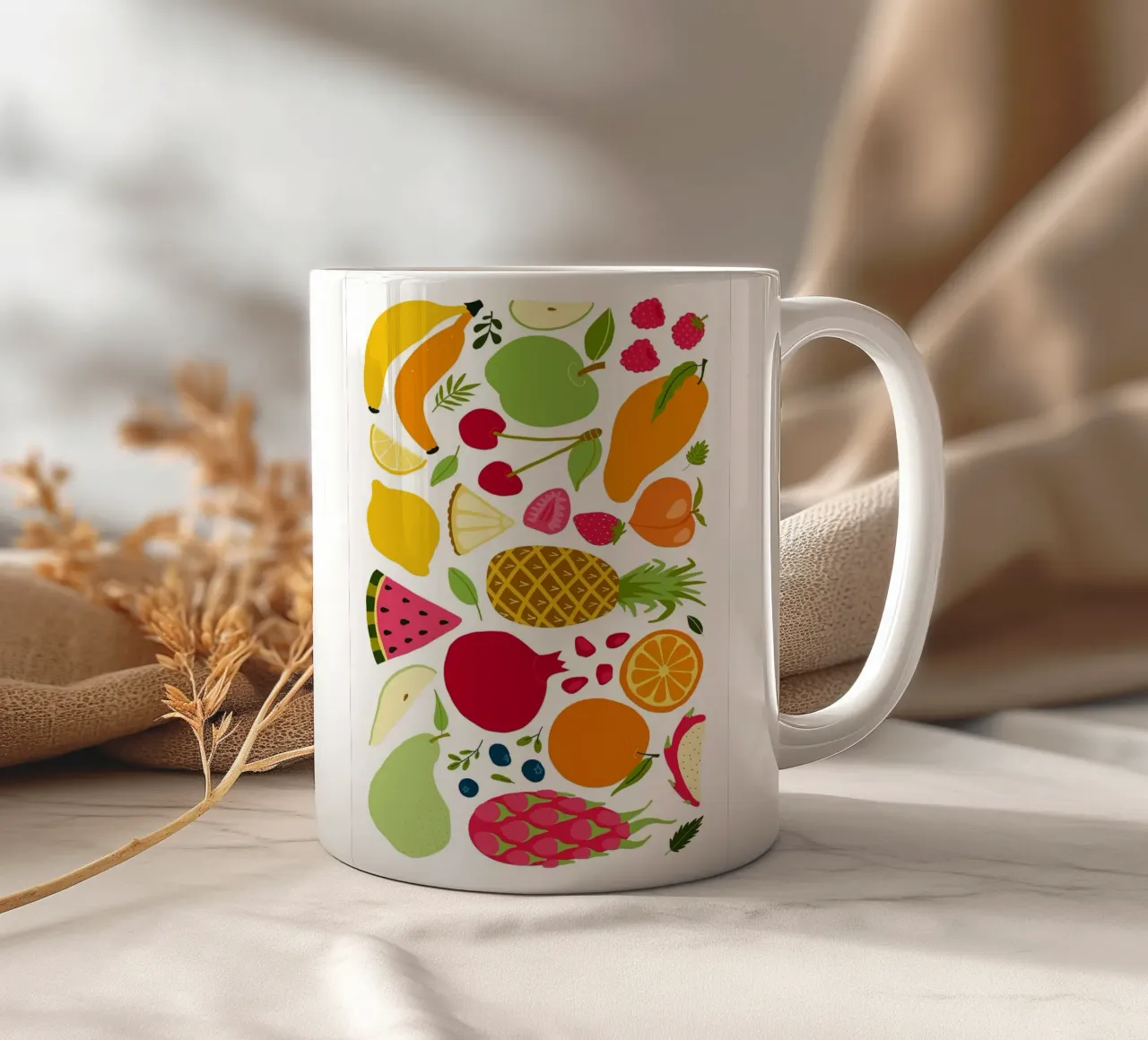 Assortimento colorato di frutta fresca tazza in ceramica da BasicShopByBell