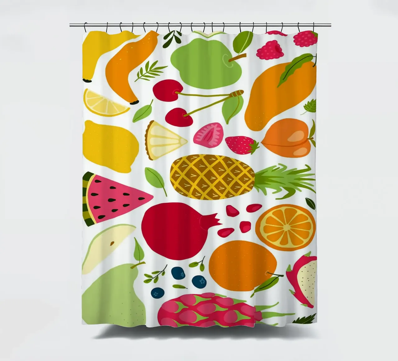 Assortimento colorato di frutta fresca tenda da doccia da BasicShopByBell