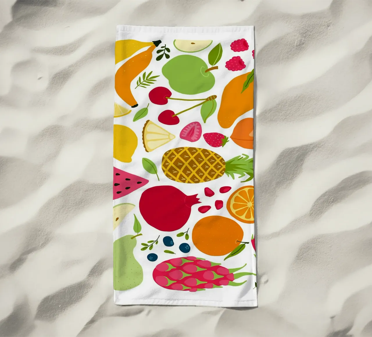Assortimento colorato di frutta fresca telo mare da BasicShopByBell