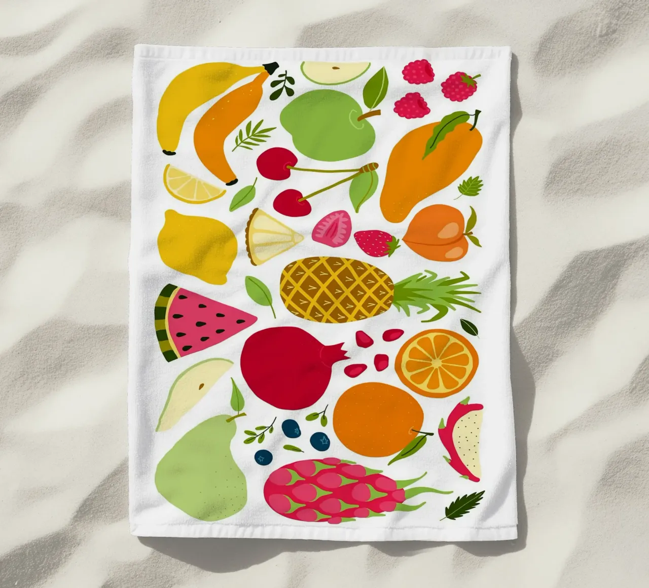 Assortimento colorato di frutta fresca telo mare da BasicShopByBell