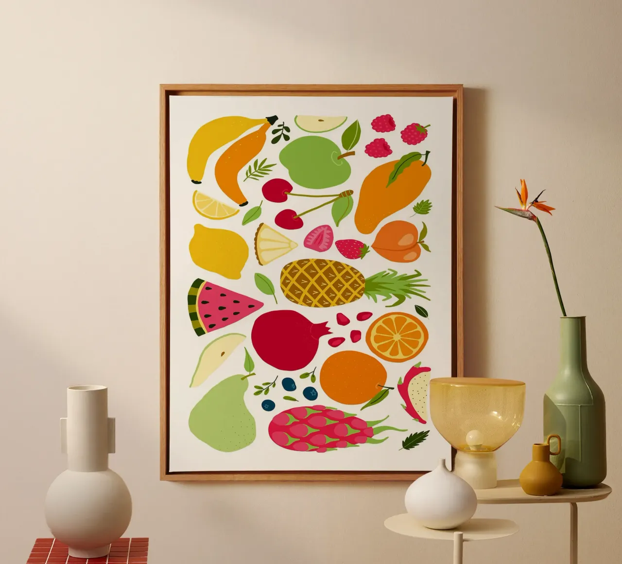 Assortimento colorato di frutta fresca tela da BasicShopByBell