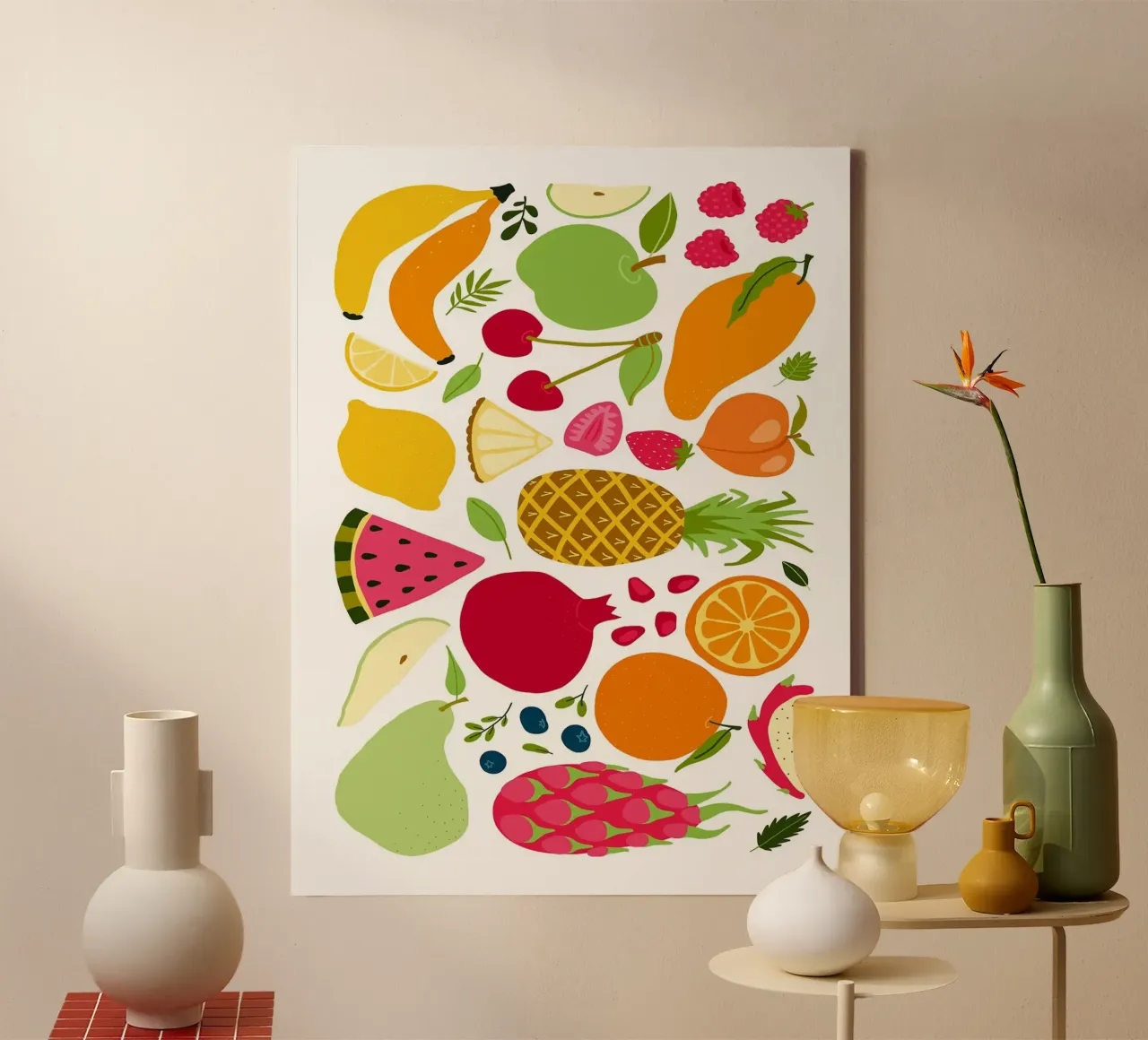 Assortimento colorato di frutta fresca tela da BasicShopByBell