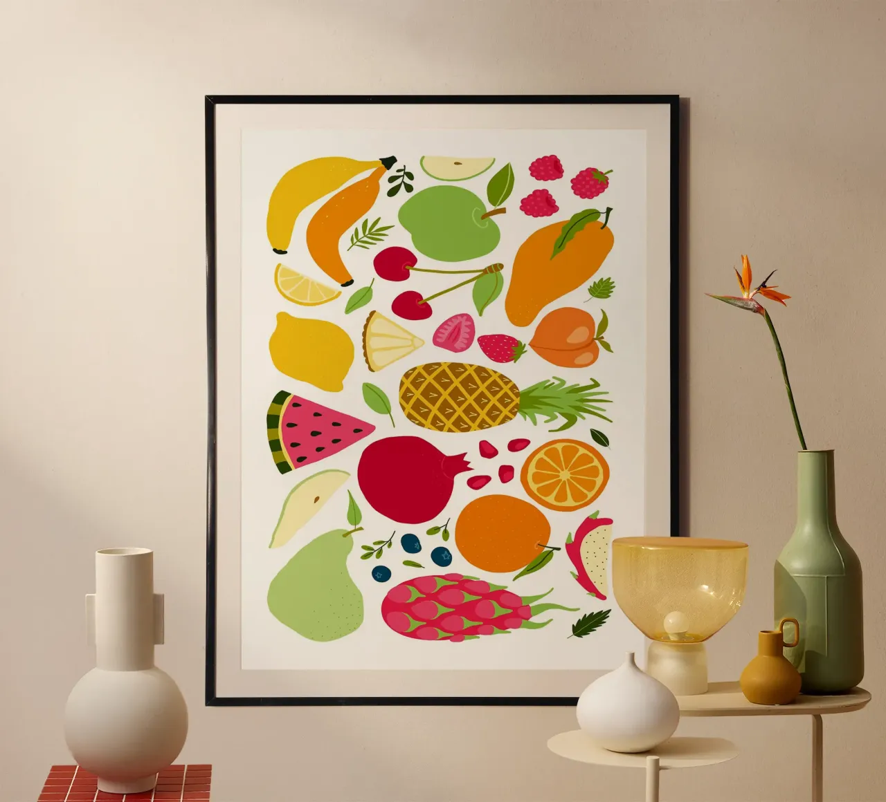 Assortimento colorato di frutta fresca poster da BasicShopByBell